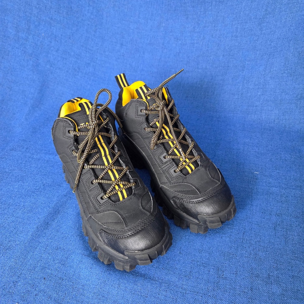 Tarelo Fleece Lined Winter Trail Sneakers Chunky Rugged Boots Black Yellow 9.5